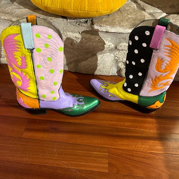 hand painted cowboy boots - Picture 2 of 8